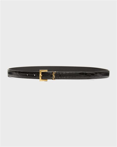 ysl monogramme belt|ysl moc croc skinny belt.